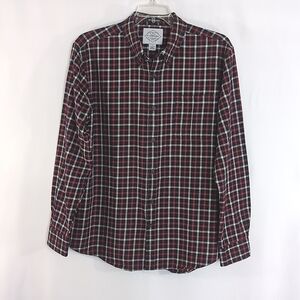 St. John's Bay 100% Cotton Brushed Flannel Shirt Button Down Collar Size L Large